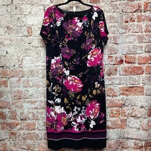 INC Womenʻs Plus Size Floral Short Sleeve Dress 1X